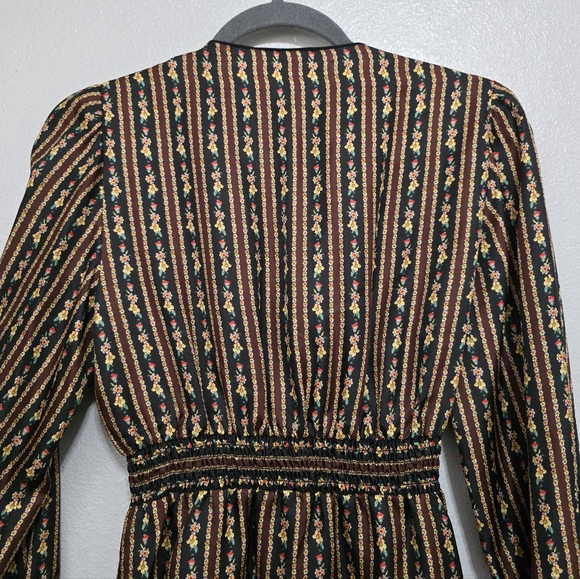 Sandro Karma Printed Mini Floral Button Down Long Sleeve Silk Dress - Picture 7 of 12